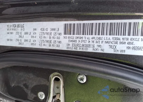 2019 Ram 2500 Tradesman 4X4 6'4 Box из США, поврежденный, VIN 3C6UR5CL8KG669116